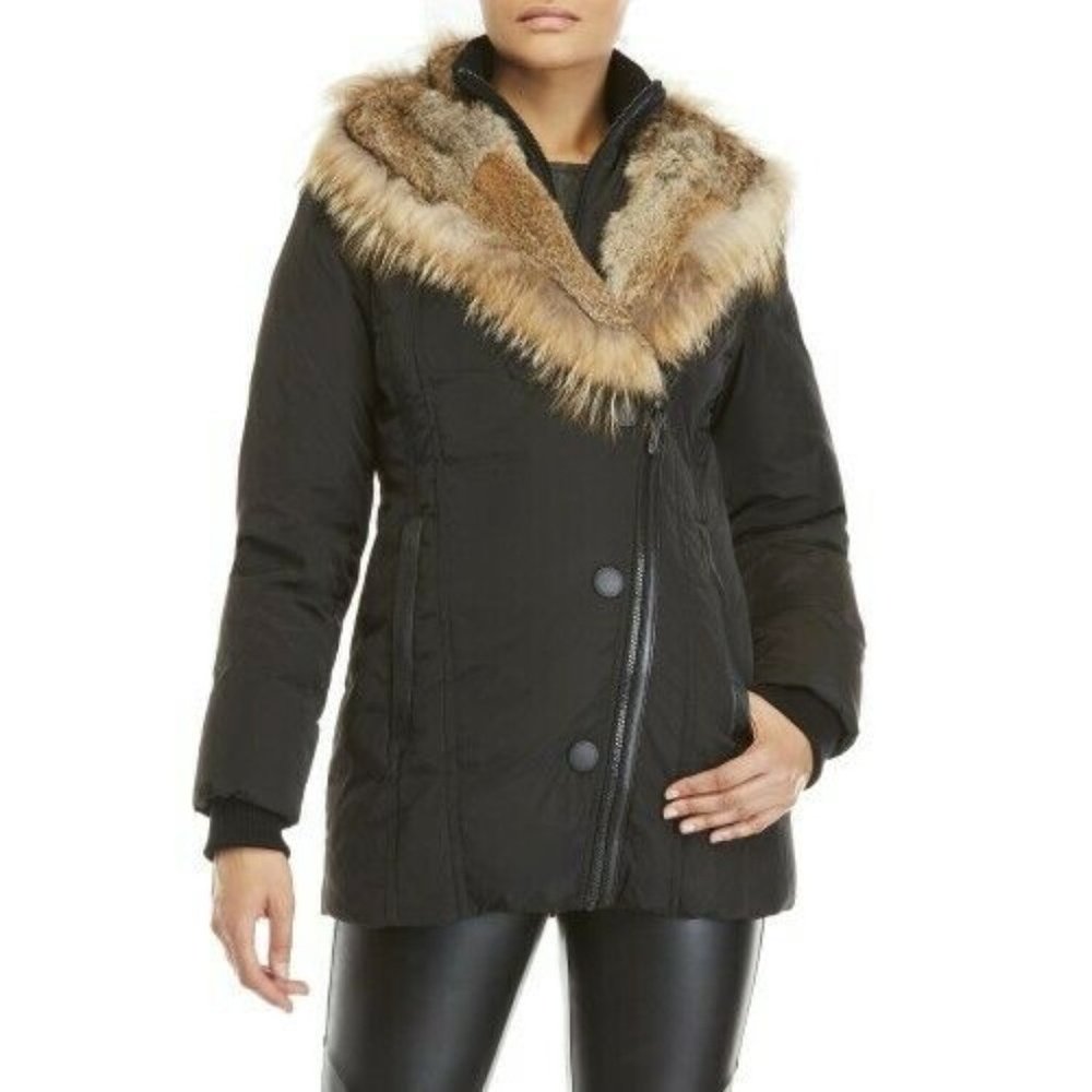 NWT AUTHENTIC RUDSAK ATELIER NOIR CARLA L Real FUR Parka Jacket Canada Down $745